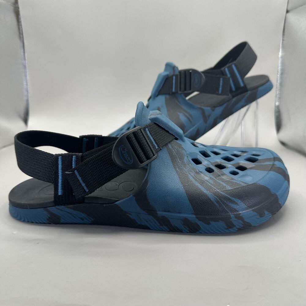 Chaco Chillos Closed Toe Sandals Mens Size 9 Blue Camo Slip On Adjustable Strap